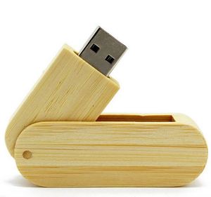 Fancy New Design Full Capacity Swivel Bamboo Usb Flash Stick Wood Usb Keychain with Wooden Gift Box - Product Image 1