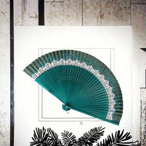 Éventail pliant portable de 21 cm en soie de style japonais, coloré et tendance, en bambou, pour la décoration intérieure et la photographie - Product Image 3