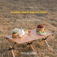 Table rectangulaire pliable d'extérieur en alliage d'aluminium imitation bois, équipement de camping, fournitures portables pour pique-nique et cuisson en extérieur