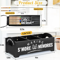 Kit S'mores, station S'mores avec bâtonnets de guimauve extensibles, support à S'mores avec poignées, kit S'mores pour foyer extérieur