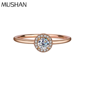 Anello Nuziale Classico e Alla Moda in Argento Sterling 925 con Moissanite Colore D Placcato Oro Rosa dalla Fabbrica di Gioielli MUSHAN - Product Image 1