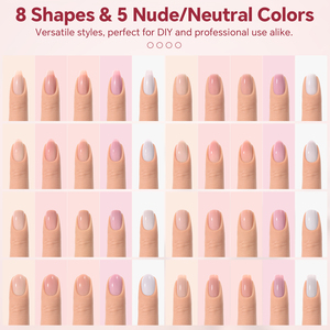 150 Uñas Postizas de Color Nude Neutro, de ABS, Removibles, de Gel Suave, Medianas, Cuadradas, Estilo Francés, para Salón - Product Image 3
