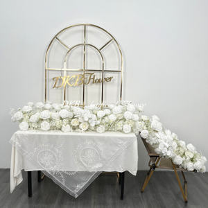 NUEVO diseño vintage corredor de cama diseño de flores voladoras Rosa Blanca de lujo flores artificiales en camino de espuma - Product Image 1