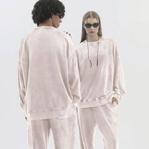 เสื้อสเวตเชิ้ตคอกลมผ้าบาติก 350 กรัม ผ้าฝ้าย 80% ทรงโอเวอร์ไซส์ ไซส์ใหญ่ ไหล่ตก สไตล์เรโทร ผ้าเทอร์รี่ฟอกสี - Product Image 5