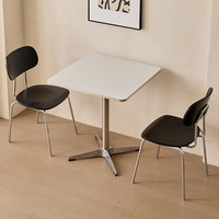 Vintage-Stil Edelstahl Luxus Modern Nordisches Esszimmer Restaurant Tisch-Stuhl-Set für Trendige Milchtee-Läden Kaffeehäuser