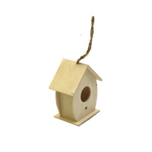 Toptan özel Logo doğal doku ahşap kuş evi asılı kuş yuva açık Pet House - Product Image 1