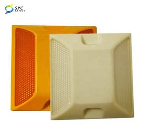 Оптовая продажа, высокая видимость, Ближний Восточный тип, желтый, белый керамический отражатель «кошачий глаз», дорожные шпильки, Круглый приподнятый дорожный маркер - Product Image 5