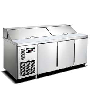 Vente directe d'usine, congélateur pour bar à salades, grande capacité, refroidisseur sous <span class=keywords><strong>comptoir</strong></span>, table de préparation de pizzas tendance, congélateur pour usine de boissons - Product Image 5