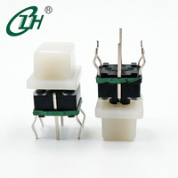 Interrupteur Tactile Mini Illuminé 7x7mm en Laiton 1NO, Tête Carrée 4 Broches, Montage sur PCB, Personnalisation de Bouts de Boutons avec Divers Logos