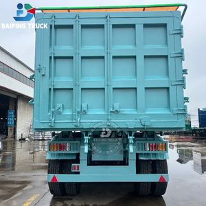 รถพ่วงกึ่งพ่วงแบบปล่อยสินค้าอัตโนมัติ 4 แกน พร้อมทางลาดแบบยืดหดได้ หมุนได้ 360 องศา วินิจฉัยระยะไกล รับน้ำหนักได้ 80 ตัน สำหรับวัสดุแบบหลวมที่หลากหลาย - Product Image 6