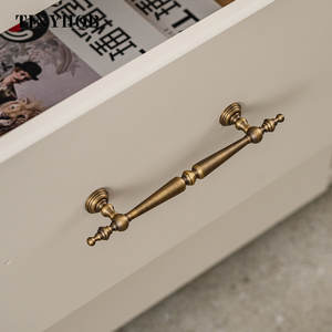 ヨーロピアンヴィンテージブロンズ/垂直ラインソリッドブラス引き出しノブTバーハンドルベッドルームプルキッチンキャビネットドアハンドルC-5685 - Product Image 4