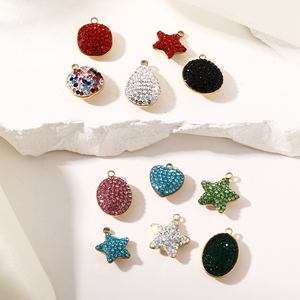 จี้รูปทรงเรขาคณิตขนาดเล็กประดับเพชรเทียมเคลือบทอง PVD บนสแตนเลสสตีล สำหรับทำเครื่องประดับ DIY เช่น สร้อยคอ สร้อยข้อมือ ต่างหู และอุปกรณ์เสริม - Product Image 2