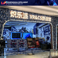 Nueva Sala de Realidad Virtual Inalámbrica para Negocios, 4-10 Jugadores, Juegos Multijugador de Realidad Mixta, Máquina de Tiro para Arena de Realidad Virtual de Fibra de Vidrio