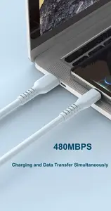 480Mbps 100W פ"ד סיליקון USB C כדי סוג C מהיר כבל באיכות גבוהה פ"ד מטען נתונים כבל 20V 5A טעינת קו תמיכת OEM