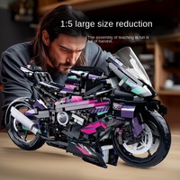 Juguete Transfronterizo Cyberpunk Boma, Motocicleta de Plástico ABS, Más de 800 Piezas, Bloques de Construcción para Armar, Regalo de Cumpleaños para Niños de 14 Años