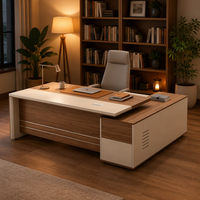 Bureau de direction pour salle de réunion, salle du conseil d'entreprise et suite de direction, avec unité de rangement, taille et finition personnalisables