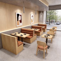 Banquette de restaurant moderne et personnalisée avec structure en bois durable pour centre commercial, restauration rapide et hot pot