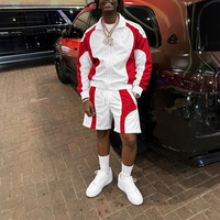 Survêtement de sport personnalisé avec logo, style streetwear, 2 pièces, veste coupe-vent réfléchissante en nylon froissé et pantalon