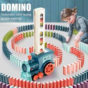 Jeu de dominos automatique pour enfants, train à poser les blocs, kits de briques, jeux éducatifs, jouets DIY pour enfants, cadeau pour garçons - Product Image 5