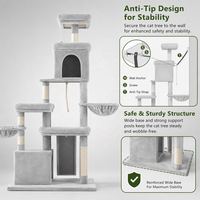 Meuble pour chat tout-en-un avec plusieurs zones interactives, arbre à chat extra-large pour chats de grande taille
