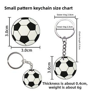 Cartoon soccer ball keychain accessory, small PVC soft rubber <b>bag</b> pendant, ornament, decoration, ready stock wholesale. - Product Image 3