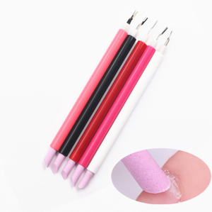 ชุดแปรงแต่งเล็บ 5 ชิ้น 5 สี หัวฟองน้ำสองด้าน พร้อมที่ดันหนังกำพร้าสแตนเลส สำหรับทำเล็บมือแบบมืออาชีพ - Product Image 5