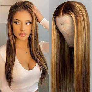 Ombre น้ำผึ้งสีบ<span class=keywords><strong>ลอน</strong></span><span class=keywords><strong>ด์</strong></span>สีน้ำตาล13X4 HD ลูกไม้ด้านหน้าวิกผมมนุษย์สำหรั<span class=keywords><strong>บ</strong></span>ผู้หญิงสีดำไฮไลท์บราซิลเวอร์จินตรงวิกผมโปร่งใส - Product Image 1