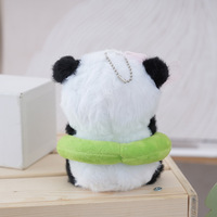 Porte-clés en peluche panda en bambou Kawaii, jouet en peluche, peluches moelleuses, breloques ours panda en peluche pour sacs