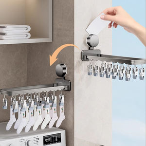 SANIPRO - Tendedero de <span class=keywords><strong>Baño</strong></span> Plegable con Ventosa <span class=keywords><strong>para</strong></span> Montar en la Pared, <span class=keywords><strong>para</strong></span> Ropa Interior, Estante Plegable con Pinzas <span class=keywords><strong>para</strong></span> Calcetines <span class=keywords><strong>para</strong></span> Balcón - Product Image 5