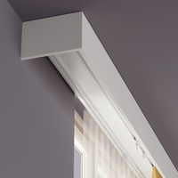 Boîtier de rideau moderne en aluminium à fixation au plafond avec double rail et éclairage LED