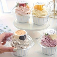 Boîtes à cupcakes en plastique jetables, emballages individuels pour cupcakes en papier MaFen avec couvercle hermétique intégré pour fête