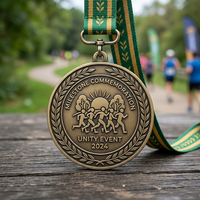 Médailles sportives personnalisées Sojagy en métal 3D or, argent, bronze avec ruban pour marathon, course à pied, récompense de finisseur, souvenir, articles cadeaux