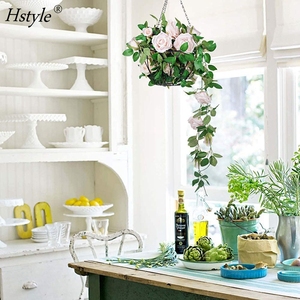 6.6 FT Réaliste Rose Vigne Fleurs Plantes Fleur Artificielle Maison Hôtel Bureau Fête De Mariage Jardin Artisanat Art Suspendu Décor - Product Image 6