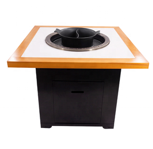 <span class=keywords><strong>Table</strong></span> <span class=keywords><strong>de</strong></span> <span class=keywords><strong>restaurant</strong></span> moderne pour <span class=keywords><strong>barbecue</strong></span> coréen sans fumée, <span class=keywords><strong>avec</strong></span> hot pot <span class=keywords><strong>intégré</strong></span> et induction, pour shabu-shabu, usage extérieur - Product Image 2