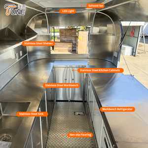 Remolque <span class=keywords><strong>de</strong></span> Comida Retro <span class=keywords><strong>de</strong></span> Acero Inoxidable 304 con Certificación CE, Totalmente Equipado, Camión <span class=keywords><strong>de</strong></span> Cocina Móvil para Catering - Product Image 2
