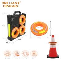 Ensemble de feux de signalisation coniques LED RVB rechargeables pour les urgences routières, 6/7/8 pièces, synchronisés, séquentiels, feux de sécurité routière
