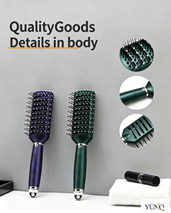 Cepillo para el cabello con logotipo personalizado, para alisar y desenredar, con cojín de masaje para el cuero cabelludo, juego de peines de nailon hueco para todo tipo de cabello - Product Image 5