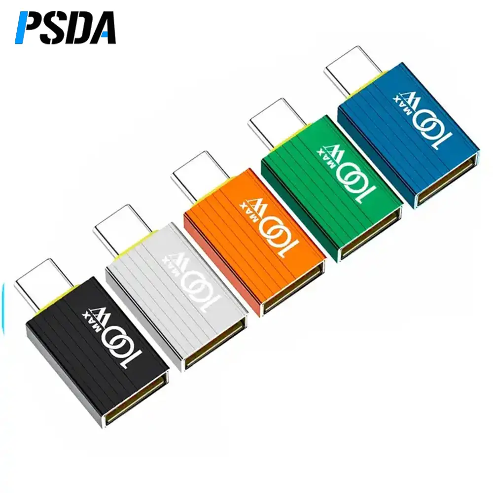 PSDA 2D 100W OTG USB 3,0 a tipo C Adaptador convertidor de transmisión de datos de carga rápida para iPhone 15 Pro Max