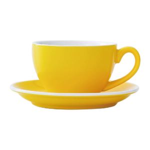 European Style Ceramic Coffee <b>Cup</b> Saucer Set 220CC <b>Large</b> Capacity White Rim Creative for Cappuccino Latte Frothing <b>Cup</b> - Product Image 6