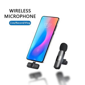 Micrófono Lavalier profesional inalámbrico K9 solapa Lavalier micrófono lazos Plug and Play para cámaras <span class=keywords><strong>DSLR</strong></span> de teléfonos móviles - Product Image 4
