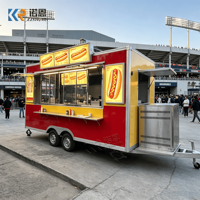 Remorque de restauration mobile pour kebab, équipement de cuisine rapide pour concession, camion de cuisine de rue