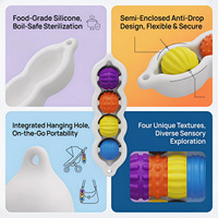 Jouets sensoriels texturés anti-stress pour enfants et adultes, rouleaux anti-stress, balles en silicone en forme de tige de pois, jouets interactifs de Noël