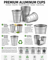 Gobelet métallique jetable personnalisé de 16 oz pour bière, tasse réutilisable en aluminium pour cola, café froid, bouteille Solo Cup avec logo