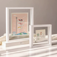 Cadre photo A4 double face en bois, 6 pouces, moderne, transparent, pour calligraphie et peinture DIY, idéal pour l'affichage d'images