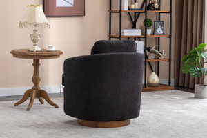 Modern Oversized Swivel <b>Armchair</b> Soft Fabric Accent Chair Wood Base for Living Room Apartment <b>Dining</b> Hotel Villa Bar Use - Product Image 3