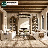Nouveau design de canapé en L, ensemble de meubles de salon écologiques, canapé en tissu rembourré avec accoudoirs à glissières pour hôtel et villa