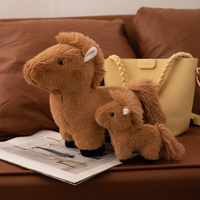 Peluche Cheval Réaliste 12cm, Pendentif Porte-clés Sac 23cm, Poupée en Peluche, Cadeau pour Fête d'Anniversaire Enfants, Décoration Maison