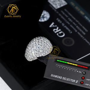 새로운 트렌디 한 D VVS Moissanite 반지 925 약혼 파티 힙합 록 액세서리에 대 한 남자를 위한 큰 사이즈의 스털링 실버 - Product Image 4