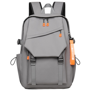 Men's Casual <b>Backpack</b> <b>Large</b> Capacity 12 Inch Laptop Compartment For Commuting Travel Student Use Gray Black Solid Color - Product Image 5