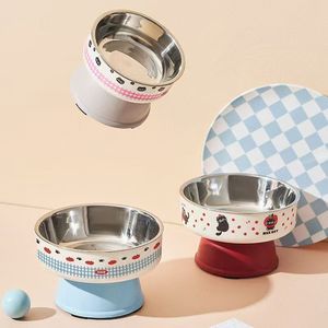 Stainless Steel Pet Bowl For <b>Cats</b> And Dogs Anti Tipping Non Slip Large Diameter Neck Protection <b>Feeder</b> - Product Image 2